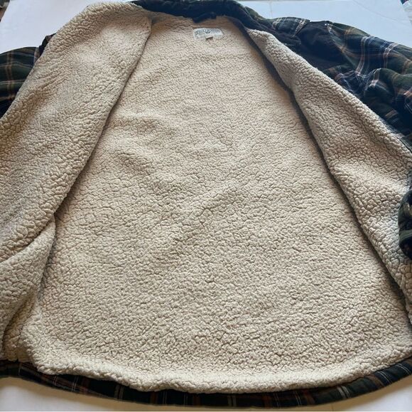 Field & Stream Men's Flannel Jacket Sherpa Lined Full Button Green/Blue Plaid XL - Picture 9 of 9